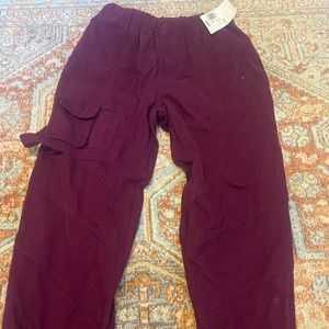 NWT Forever 21 burgundy cargo pants.